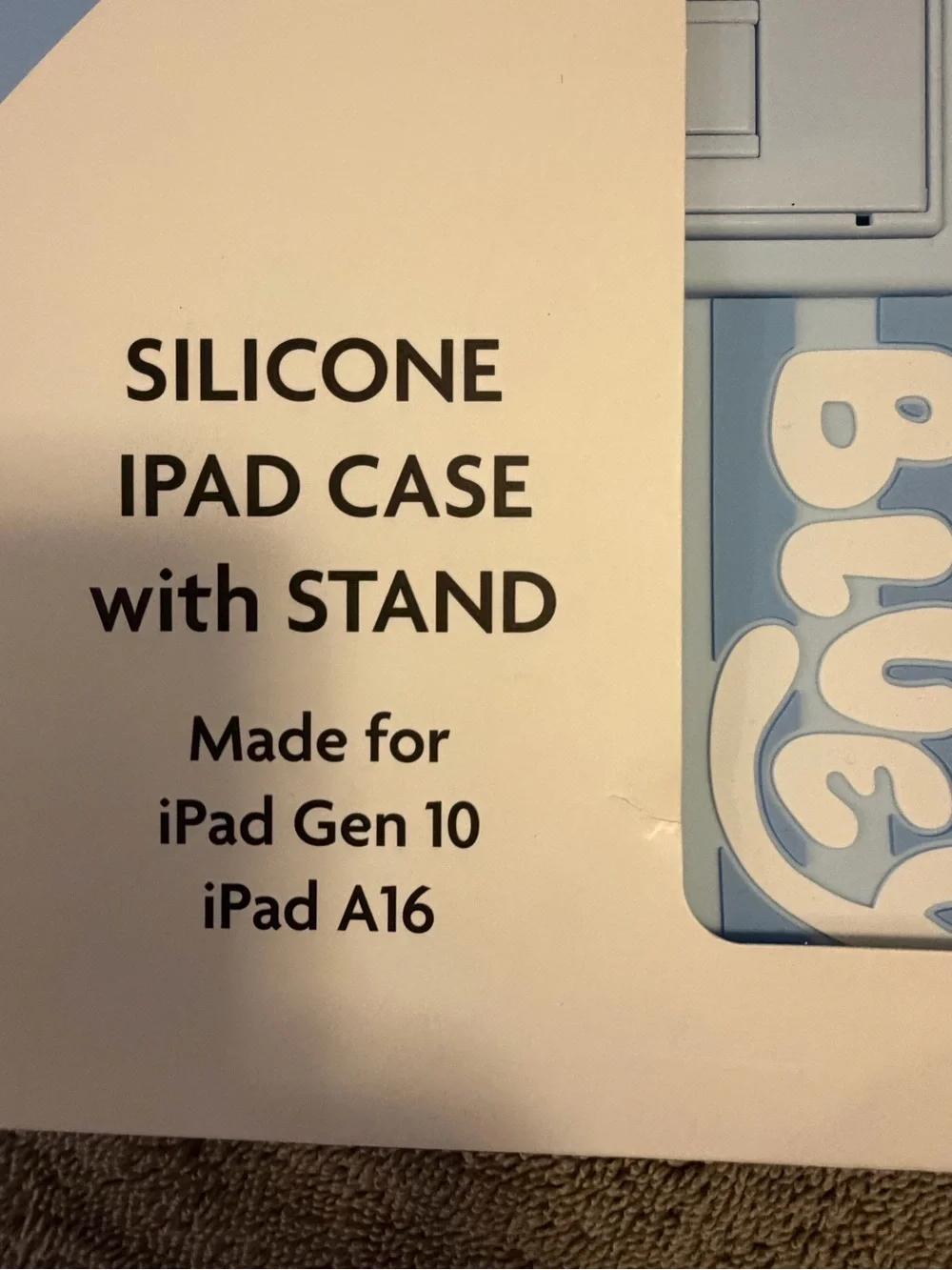 Light Blue Silicone iPad Case with Stand for iPad Gen 10 New